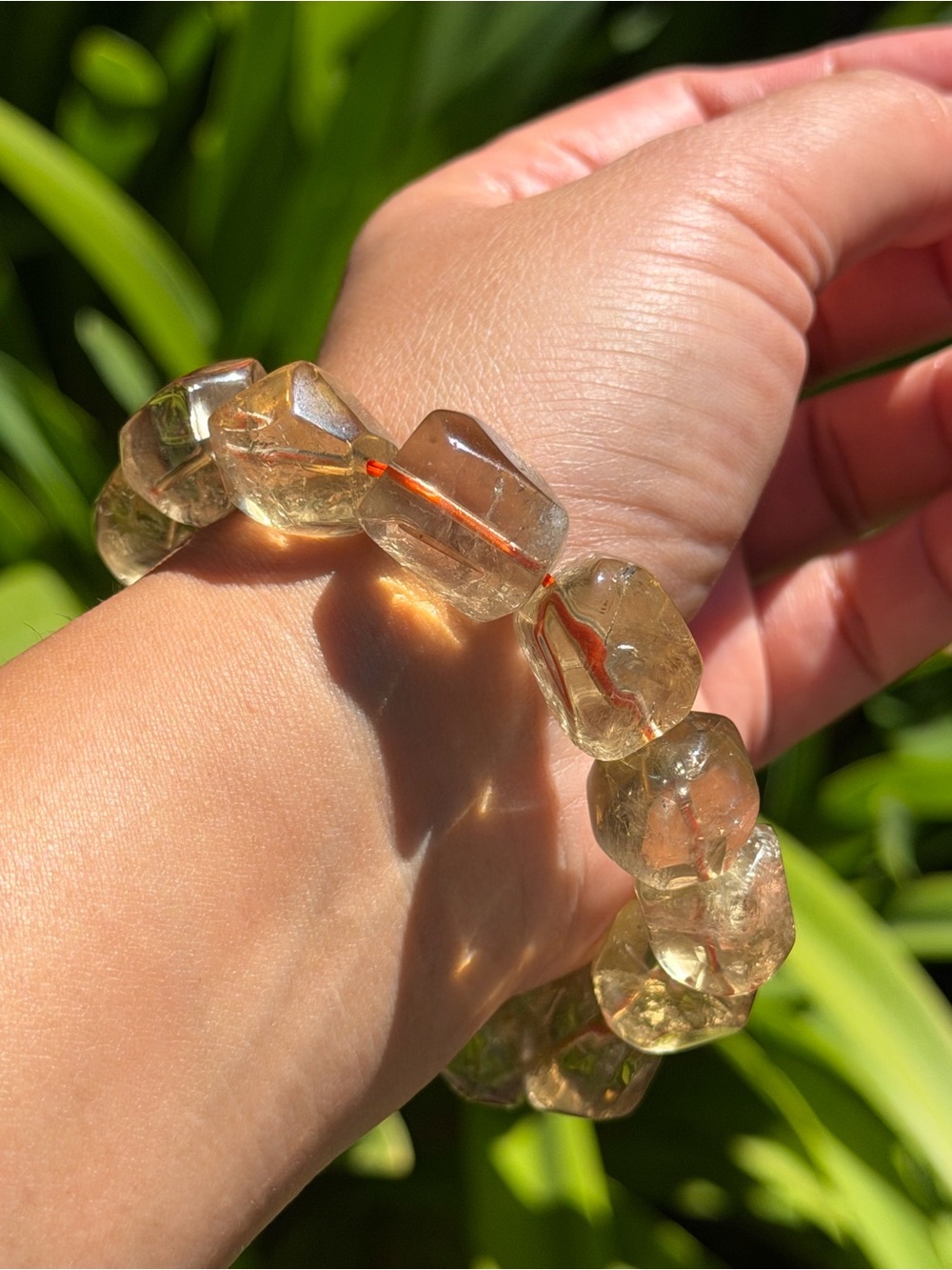 14mm free form smoky citrine bracelet 7.5 Inches 2511 - Picture 6 of 8